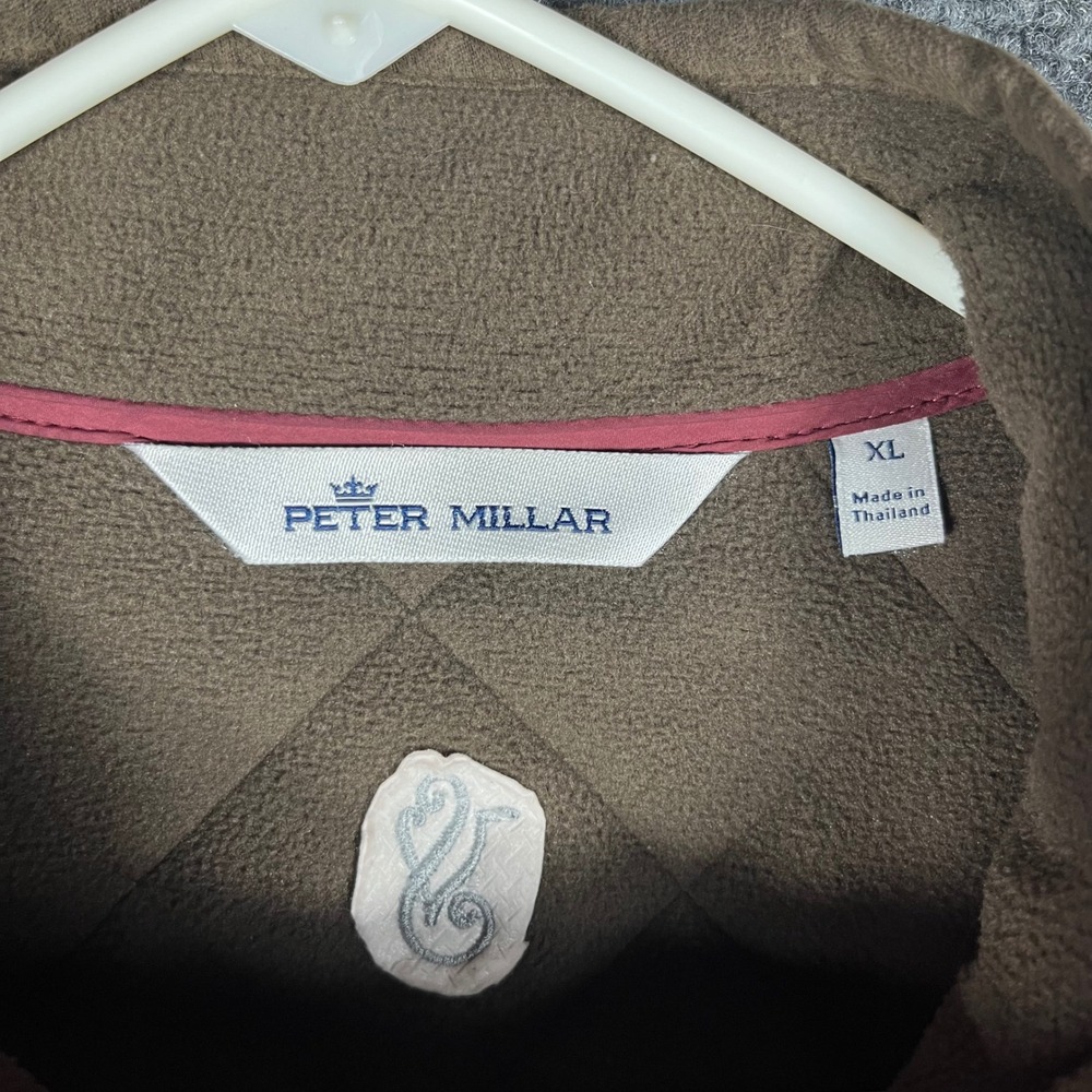 Peter Millar Quilted Vest Mens XL Burgundy Essex Fleece Lined Snap Front Pockets - Picture 5 of 12